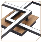 CBJKTX LED Deckenleuchte 24W Schwarz-Holz 3000K Warmweiss – Modern Design für alle Räume – Bild 5