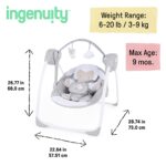 Ingenuity Comfort 2 Go – Tragbare Babyschaukel mit 12 Melodien & Zeitschaltuhr – Bild 3