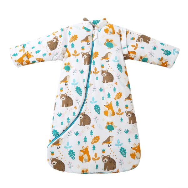 MIKAFEN Baby-Winterschlafsack 3.5 Tog mit abnehmbaren Ärmeln – 100% Baumwolle für Neugeborene bis 4 Jahre