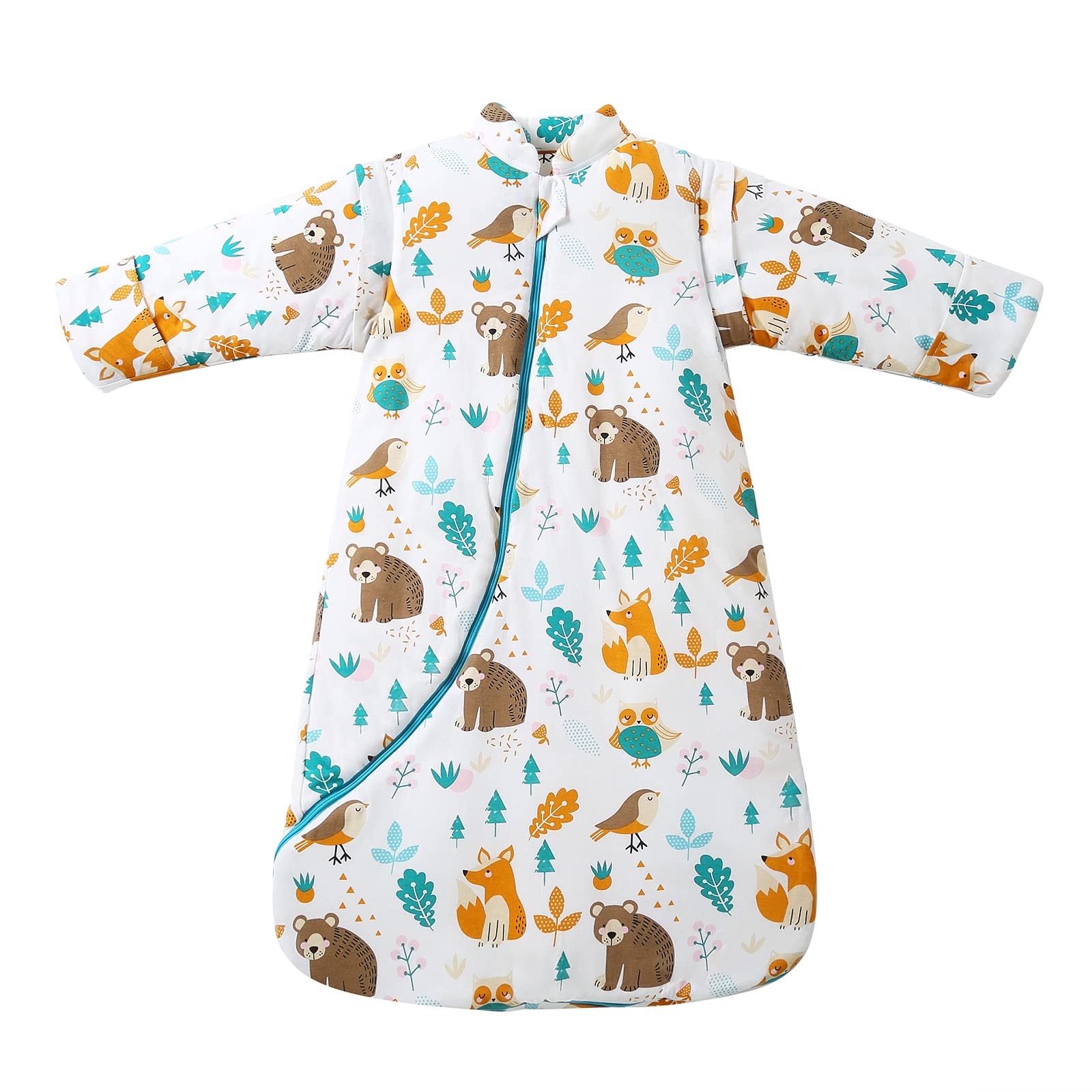 MIKAFEN Baby-Winterschlafsack 3.5 Tog mit abnehmbaren Ärmeln – 100% Baumwolle für Neugeborene bis 4 Jahre