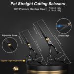 CIICII 7 Zoll Hundeschere Profi-Set – 10-teilige Fellschere mit Effilierschere für Hunde & Katzen – Bild 2