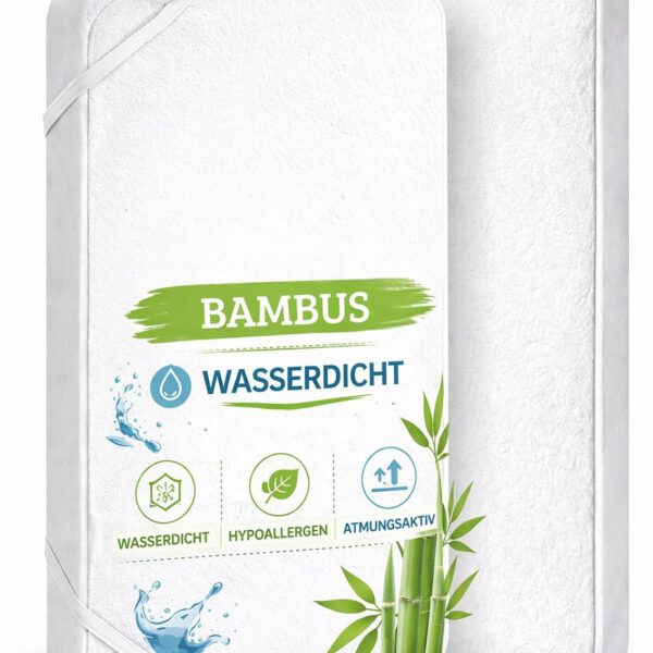 FlyIdeas Wasserdichter Matratzenschoner 90x55 cm (2 Stk.) – Zertifizierter Bambus für Babybetten