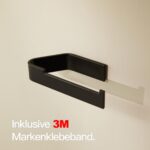 Toilettenpapierhalter Schwarz selbstklebend – Designfabrik Hamburg WC Halter ohne Bohren – Bild 5