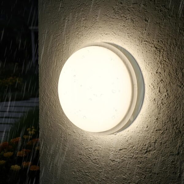 ANWIO LED Wandleuchte Rund 14W 4000K IP54 – Innen & Außen für Bad, Flur, Garten