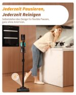 ElecKeys Akku Staubsauger 55KPa/650W, 65 Min Laufzeit – Kabellos Faltbar für Tierhaare – Bild 12
