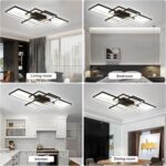 TYJY LED Deckenleuchte 80cm 60W Dimmbar Schwarz – Moderne Rechtecklampe mit Fernbedienung – Bild 9