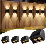 Quntis Solar Wandleuchte 4er Set IP65 – 13 Modi Solarlampen für Garten & Terrasse