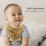 Bearmoss 8er-Pack Baby Lätzchen Dreieckstuch – 100% Musselin-Baumwolle mit verstellbaren Druckknöpfen – Bild 3