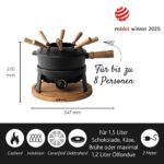 BOSKA Elektrisches Fondue-Set Pro 2,2L – Käse-, Schokoladen- & Hotpot für 8 Personen – Bild 3