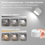 Feallive LED Wandleuchte mit Akku 2er Set – Touch Control, 360° drehbar, kabellos – Bild 3