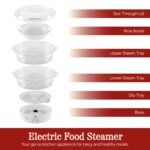 Classic Cuisine Elektro-Dampfgarer mit Timer – Multifunktionales Dampfgerät für gesunde Küche – Bild 3