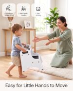 StrongTek 2-Stufen Tritthocker Holz mit Griffen – 150 kg Belastbarkeit für Kinder – Bild 6