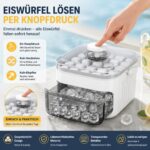 DZ'HUE Eiswürfelbereiter 50 Fächer mit Behälter – Platzsparend für Camping & Partys – Bild 3