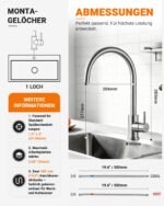 GRIFEMA G4008 Küchenarmatur 360° Schwenkbar – Hochdruck Spültischarmatur Edelstahl – Bild 7