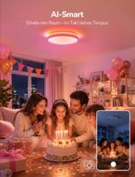 Lepro AI Smart Deckenlampe T1 – 24W, 1800lm, RGBCCT, dimmbar, IP44, WLAN – Bild 4