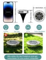 FIFlying Solar Bodenleuchten 10er Set – Gartenbeleuchtung IP65 Wasserdicht mit 8 LEDs – Bild 6