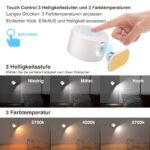 Feallive LED Wandleuchte mit Akku – 360° drehbar, Touch Control, 3 Helligkeitsstufen – Bild 3