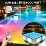 4er Set idyl light Poolbeleuchtung mit Fernbedienung – IP68 Unterwasserlicht wiederaufladbar – Bild 4