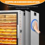 VarmBake Dörrautomat Edelstahl 10 Etagen – 0.84 m² Dörrfläche mit 800W & Temperaturregelung – Bild 6
