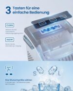 SONGMICS Eiswürfelmaschine XZB001E1EU – 12 kg/24h mit Selbstreinigung & 2 Würfelgrössen – Bild 5