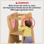 COSYLAND Lernturm mit R-Design & 3 Höhen – Höhenverstellbar bis 70 kg für Küche – Bild 5