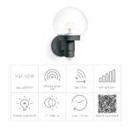 Steinel L 115 S Sensor-Außenwandleuchte Anthrazit – 240° Bewegungsmelder mit 12 m Reichweite – Bild 5