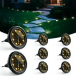 Hqynss 8er Set Solar Bodenleuchten IP65 – Warmweiss Gartenbeleuchtung für Aussen
