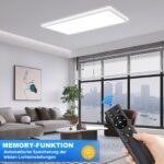58x20 cm Dimmbare LED Deckenlampe mit Fernbedienung – 24W Rechteckige Panel für Wohn- & Badezimmer – Bild 5