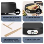 MAXXMEE Crêpe Maker Ø 30 cm mit Holzzubehör – 1000W Antihaftplatte für perfekte Crêpes – Bild 4