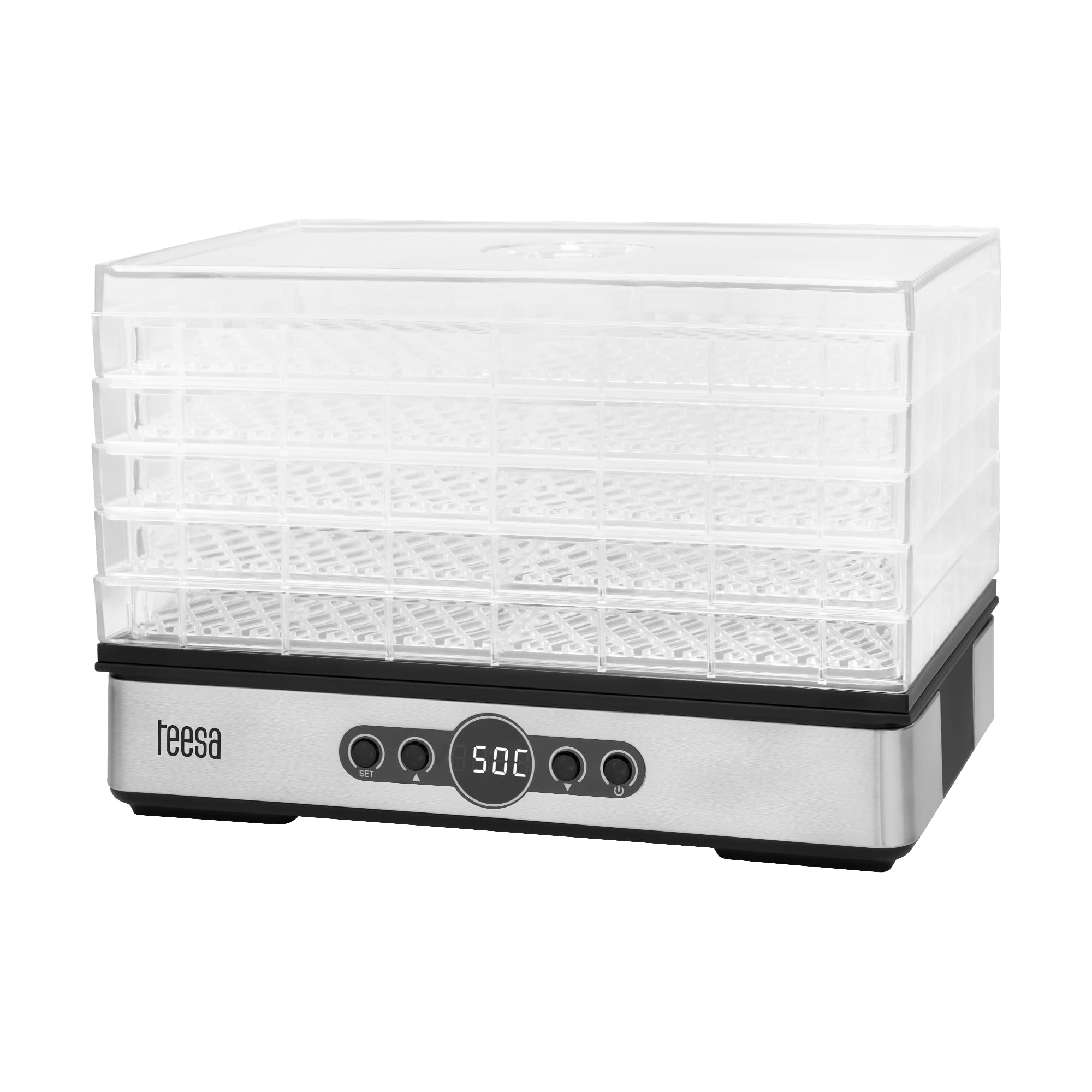Teesa Dörrgerät 400W mit 5 Sieben & LCD-Display – Obst, Gemüse & Pilze trocknen
