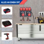 TOPOWN 3-in-1 Wandhalterung für Einhell – Akkuhalter, Ladegeräthalterung & Werkzeugregal – Bild 5