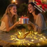 GuKKK Solar Gießkanne Lichterkette – Romantische Gartendeko mit LED Glaskugel & Schäferhaken – Bild 7