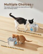 GIOTOHUN Katzenbrunnen 2.2L Edelstahl mit Sichtfenster – Automatischer Wasserspender für Katzen & Hunde – Bild 5