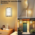 Allesgute Wandlampe E27 IP44 – Edelstahl Aussenleuchte mit LED Warmweiss für Balkon & Hauseingang – Bild 7