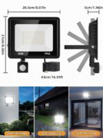 Litglobe 50W LED Strahler mit Bewegungsmelder – 5000 Lumen Flutlicht IP66 für Aussen – Bild 6