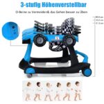 DREAMADE 4 in 1 Lauflernwagen Autodesign – Höhenverstellbar & Klappbar für Babys ab 6 Monate – Bild 4