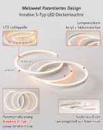 Meloweel LED Deckenleuchte 50cm dimmbar – S-Design 32W mit Fernbedienung & App – Bild 5