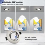 Wondlumi 6er Set GU10 Einbaustrahler 68-85mm Edelstahl gebürstet 360° schwenkbar – Bild 3