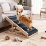 TUKAILAI Hunderampe Holz klappbar, höhenverstellbar 30–40 cm – bis 40 kg