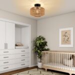 Rayofly Rattan Deckenleuchte Boho – Handgeflochten mit Metallbasis für Wohnzimmer & Schlafzimmer – Bild 7