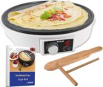 StarBlue Crêpe-Maker 30,5 cm mit Holzspatel & Rezept-E-Book – Elektrischer Pfannkuchenbereiter