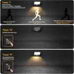 vatato 30W LED Außenwandleuchte mit Bewegungsmelder & schwenkbarem Panel – IP65 Wandlampe – Bild 3