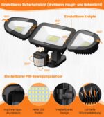 MEIKEE 42W LED Strahler mit Bewegungsmelder – 3600 Lumen Aussenstrahler IP66 für Garten & Terrasse – Bild 6