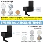 Heatigo Toilettenpapierhalter Schwarz – 2in1 Klorollenhalter mit Feuchttücherbox & Ablage – Bild 5