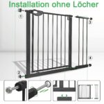XMTECH Treppengitter 105-115 cm Schwarz – Druckmontage ohne Bohren mit Auto-Close für Kinder & Haustiere – Bild 7
