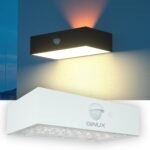 GINUX Solar Wandleuchte mit Bewegungsmelder 350 Lumen – IP65 Ausssenleuchte für Garten & Terrasse