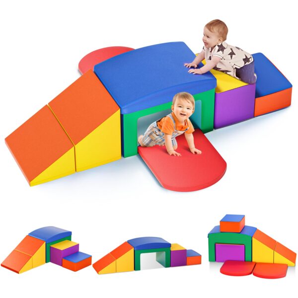 Lischwert Schaumstoff-Bausteine 6er Set – Farbenfrohe Grossbausteine für Kleinkinder