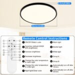 MOONSEA 48W LED Deckenleuchte Ø50cm Dimmbar 3000-6000K – Flache Designleuchte mit Fernbedienung – Bild 3