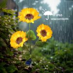 Hqynss Solar-Sonnenblumenleuchten 2er-Set – IP65 Gartenleuchten mit Dämmerungssensor – Bild 3