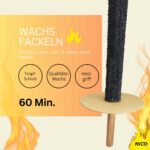 NICO Feuerwerk® Wachsfackeln 10er Set – 60 Min. Brenndauer mit Handschutz – Bild 4
